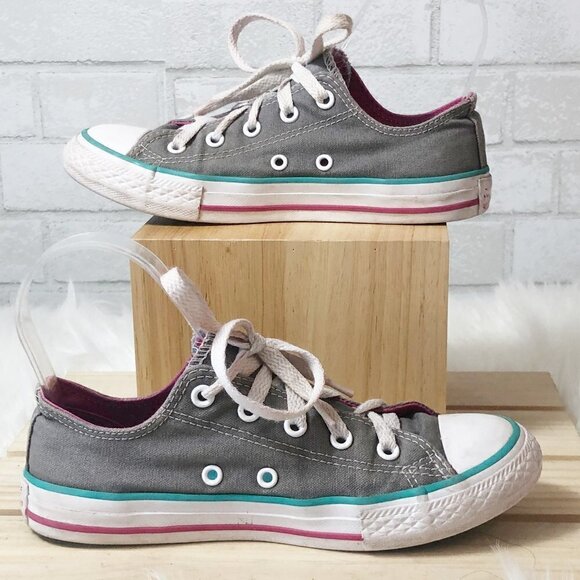 Converse Chuck Taylor All Star Double Tongue Charcoal Gray Poppy Pink Light Dew - Picture 7 of 7